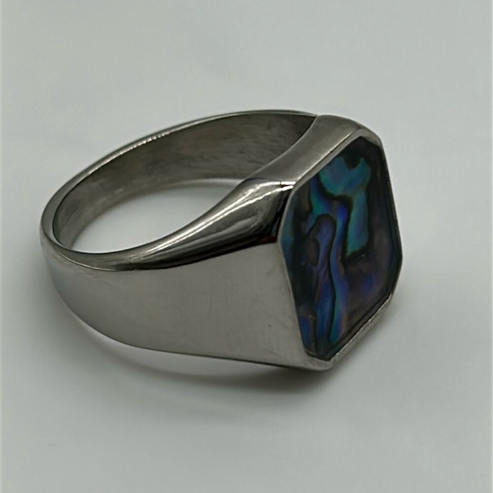 Natural Abalone Shell Handmade Men's Ring Size 12.5 NWT